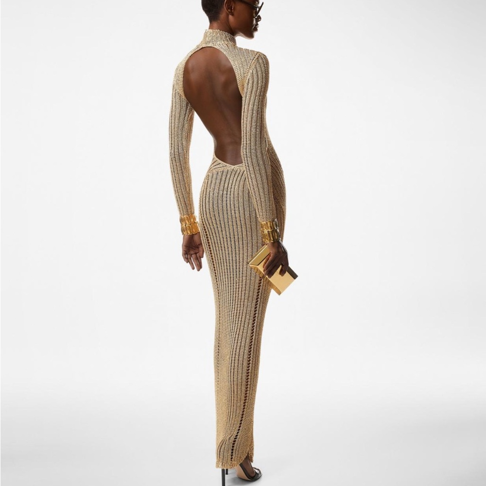 Tom Ford Gold Long Sleeve Dress